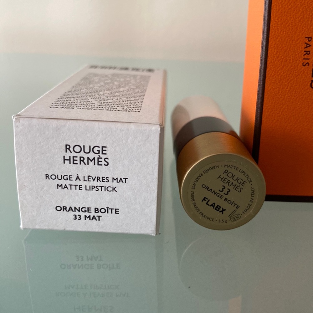NIB Auth HERMÈS Rouge Hermès, Matte lipstick ORANGE BOITE 33 Made in ITA… - Picture 7 of 11